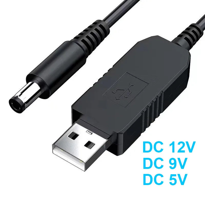 USB 5V to 12V/9V DC Boost Cable – 5.5×2.1mm Power Adapter DC Power Boost Cable Axl