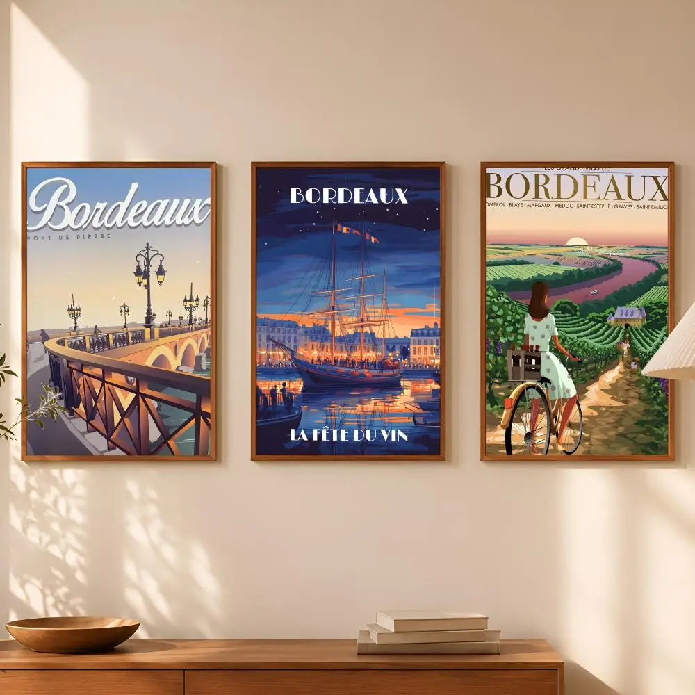Bordeaux Wine Wall Poster – Self-Stick Waterproof HD Art Decor Wall Art Poster Axl