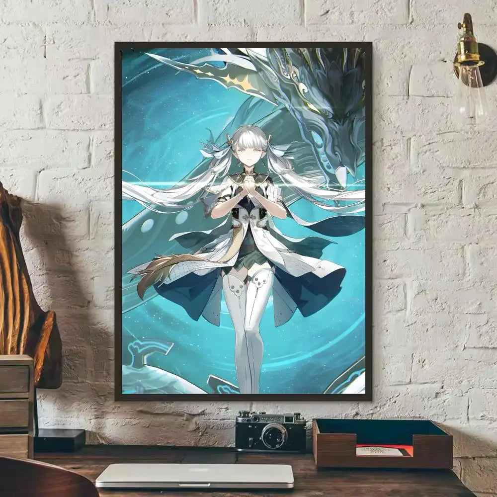 Wuthering Waves Jinhsi Wall Poster – HD Removable Decal Wall Poster Decal Axl Black10 15X20cmNoframe