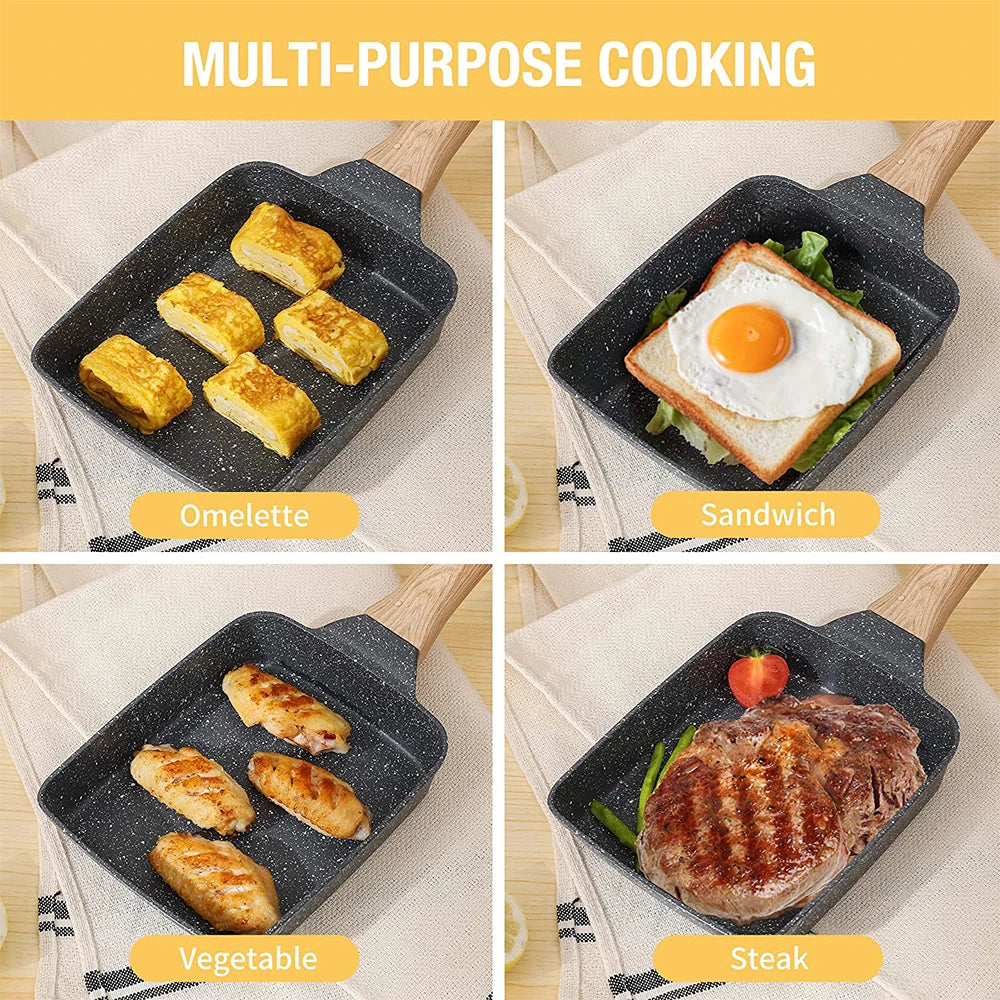 Nonstick Tamagoyaki Pan – Japanese Egg Roll Pan All Stoves Nonstick Omelette Pan Axl