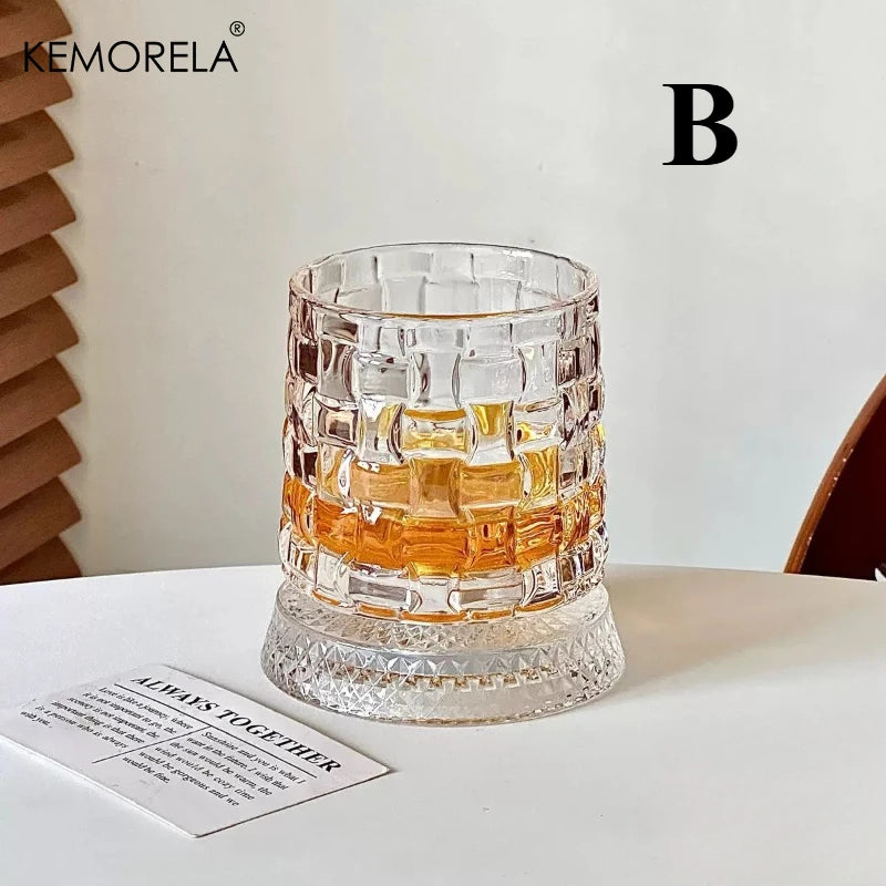 360° Rotating Whisky Glass – Crystal Tumbler Gift for Men Whisky Tumbler Axl B 300ML