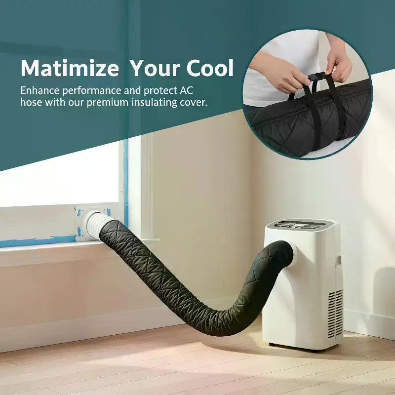 Portable AC Hose Cover – Dustproof Oxford Fabric + 2 Buckle Straps AC Protective Cover Axl