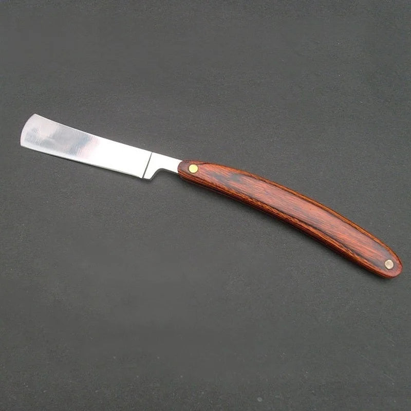 Vintage Folding Straight Razor – Wood Handle Stainless Steel Straight Razor Axl