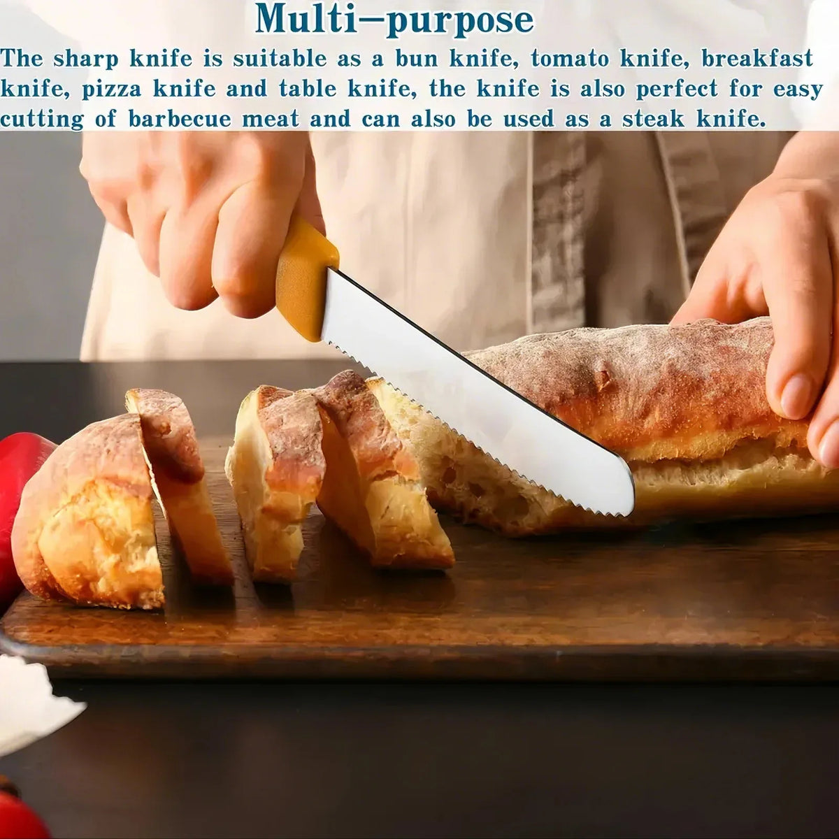 3-Piece Serrated Knife Set – Steak, Fruit & Bread Knives Kitchen Knife Set Axl