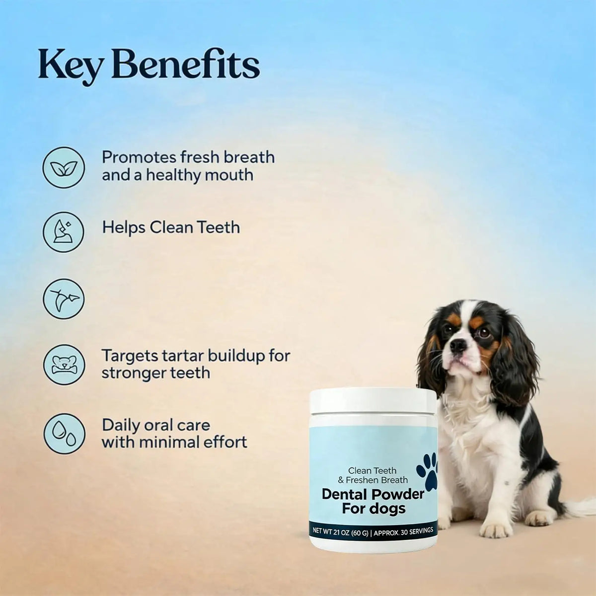 Natural Dog Tooth Powder 60g – Dental & Breath Care for Dogs Dog Dental Powder Axl