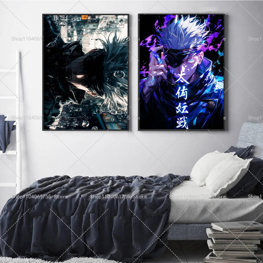 Gojo Satoru Anime Wall Poster – Self-Adhesive Waterproof Sticker Anime Wall Poster Axl