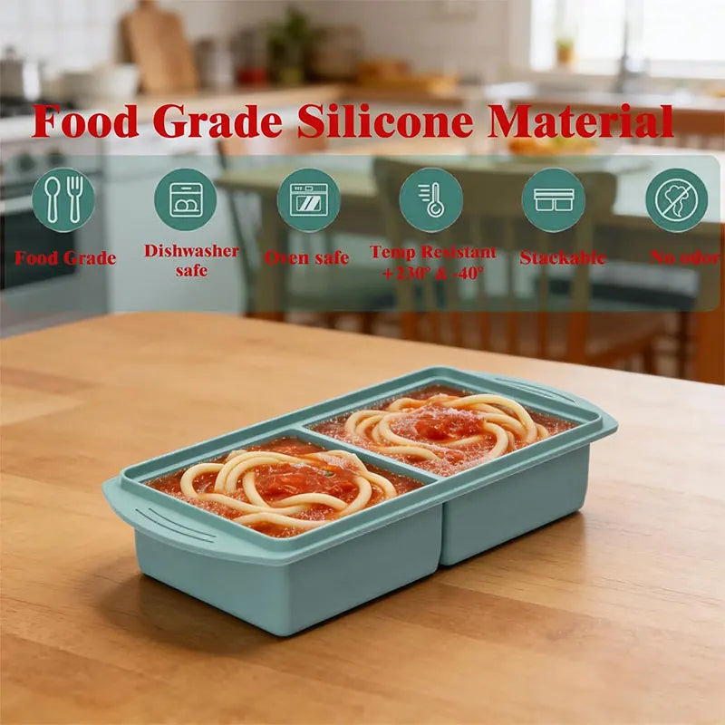 Large Silicone Ice Cube Tray with Lid – Soup Freezer Molds Silicone Freezer Tray Axl