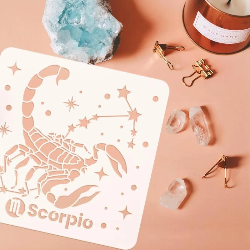 12-Piece Zodiac Constellation Stencils – Reusable DIY Craft Set Craft Stencil Set Axl