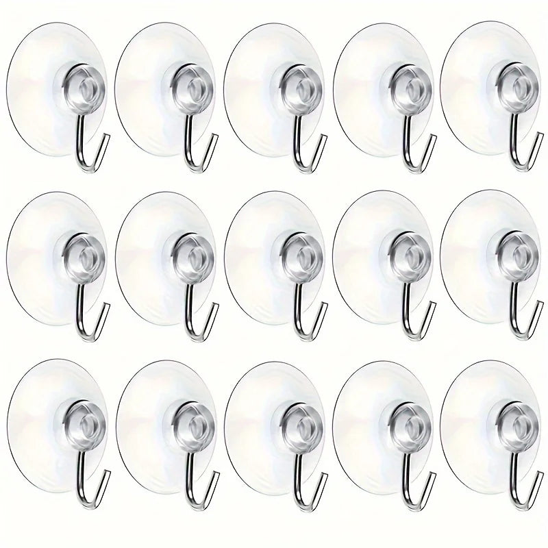 Clear Suction Cup Hooks with Metal Hook – Kitchen & Bathroom Suction Cup Hooks Axl 10pcs