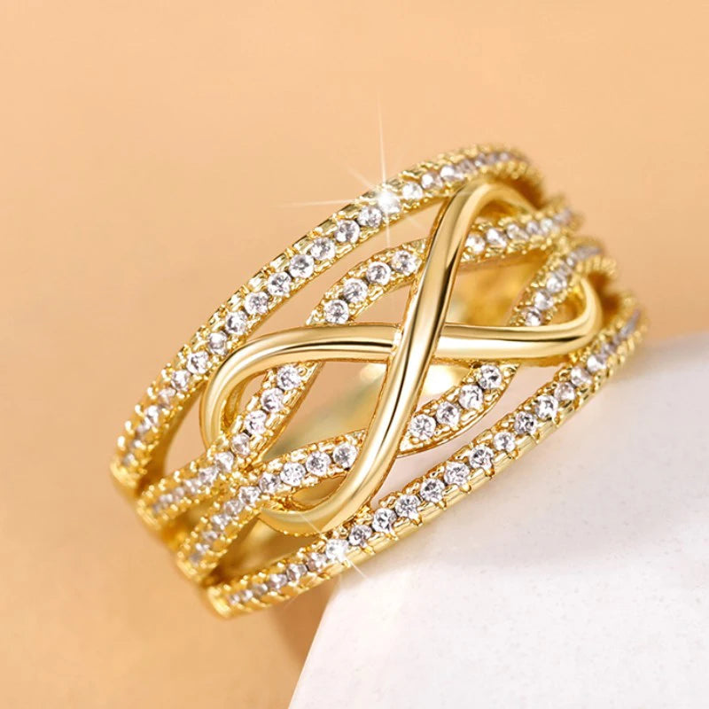 Huitan Infinity CZ Women's Ring – Wedding & Eternity Band Fashion Ring Axl
