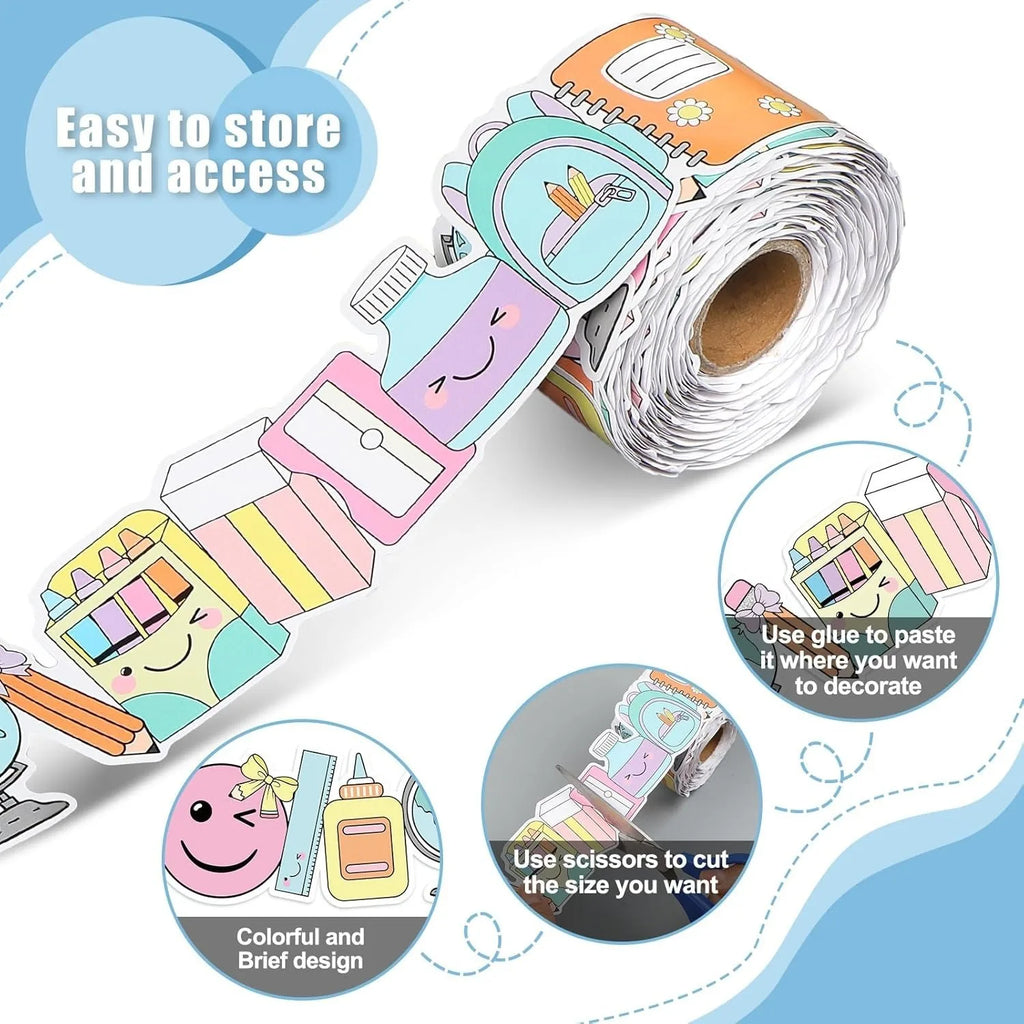 Self-Adhesive Bulletin Board Border Roll – Pink Stationery 10m/20m Bulletin Board Border Axl