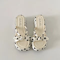 Women's Polka Dot Platform Slides – Open Toe Beach Slippers Platform Slides Axl Beige 39