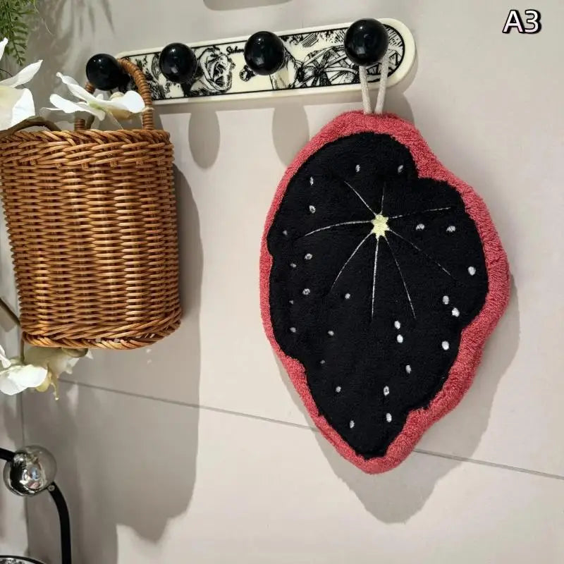 Cartoon Plant Hanging Hand Towel – Double-Layer Quick Dry Hanging Hand Towel Axl A3