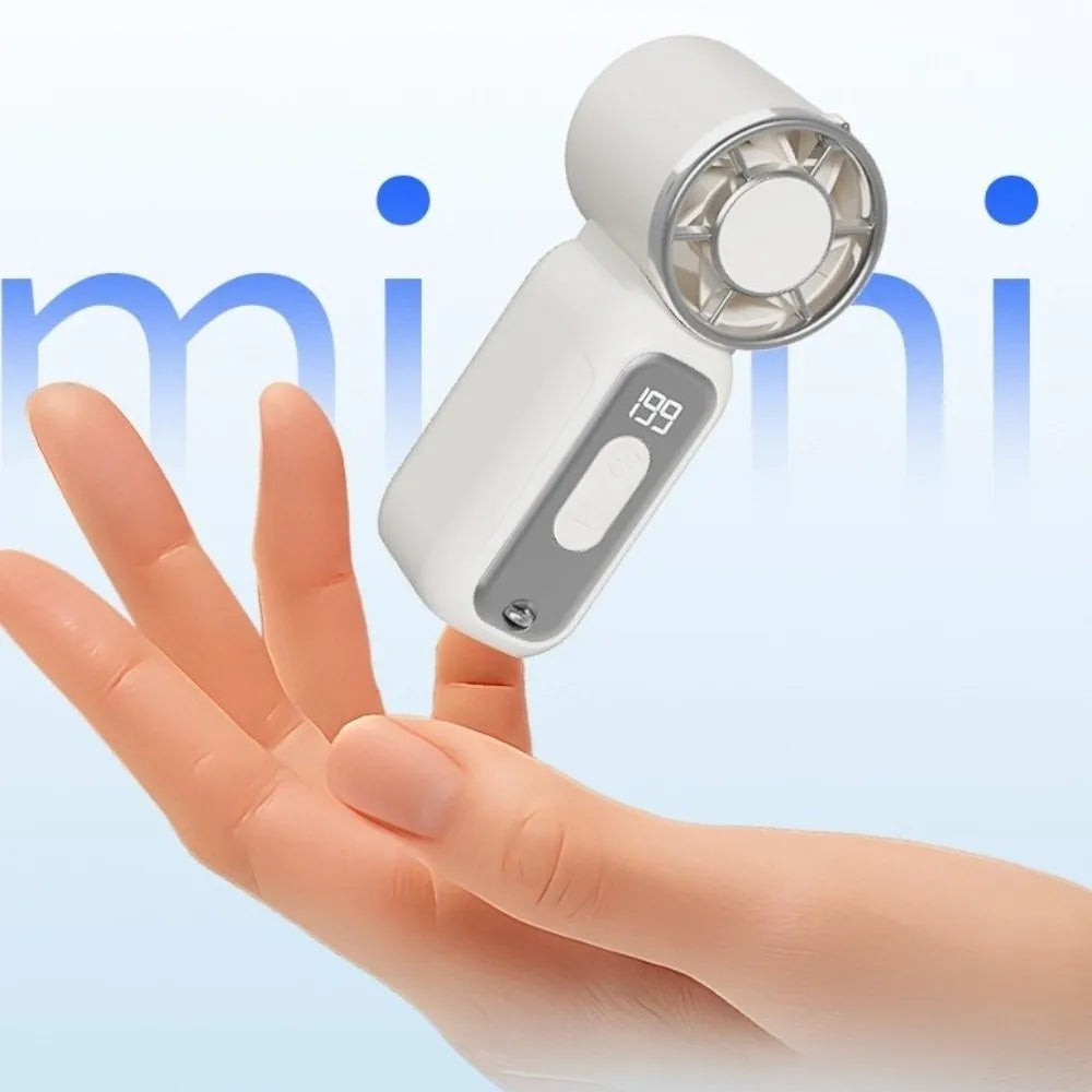USB Rechargeable Mini Handheld Fan – Digital Display Turbo Mini Handheld Fan Axl