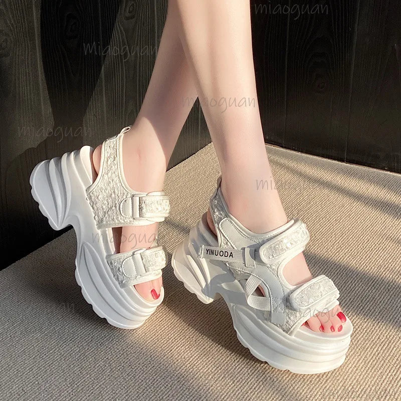Women's 8CM Platform Wedge Sandals – Peep Toe Gladiator Heels Platform Wedge Sandals Axl
