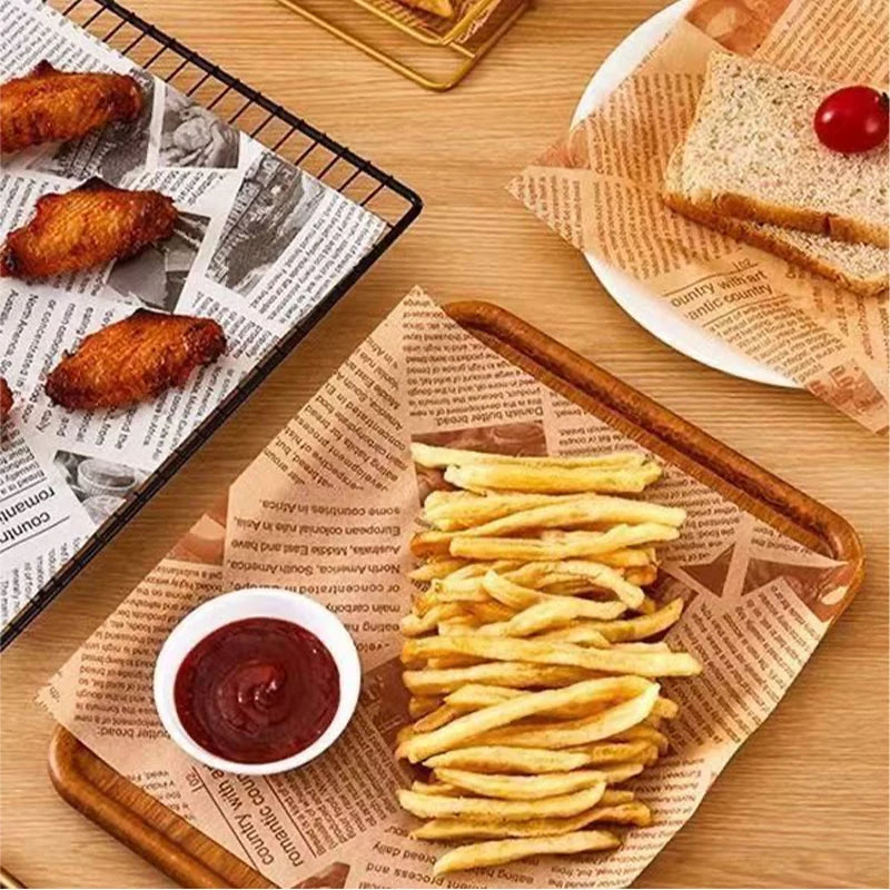 100 Pc Oil-Absorbing Wax Paper – Grease-Proof Baking & Food Wrap Baking & Food Wrap Paper Axl