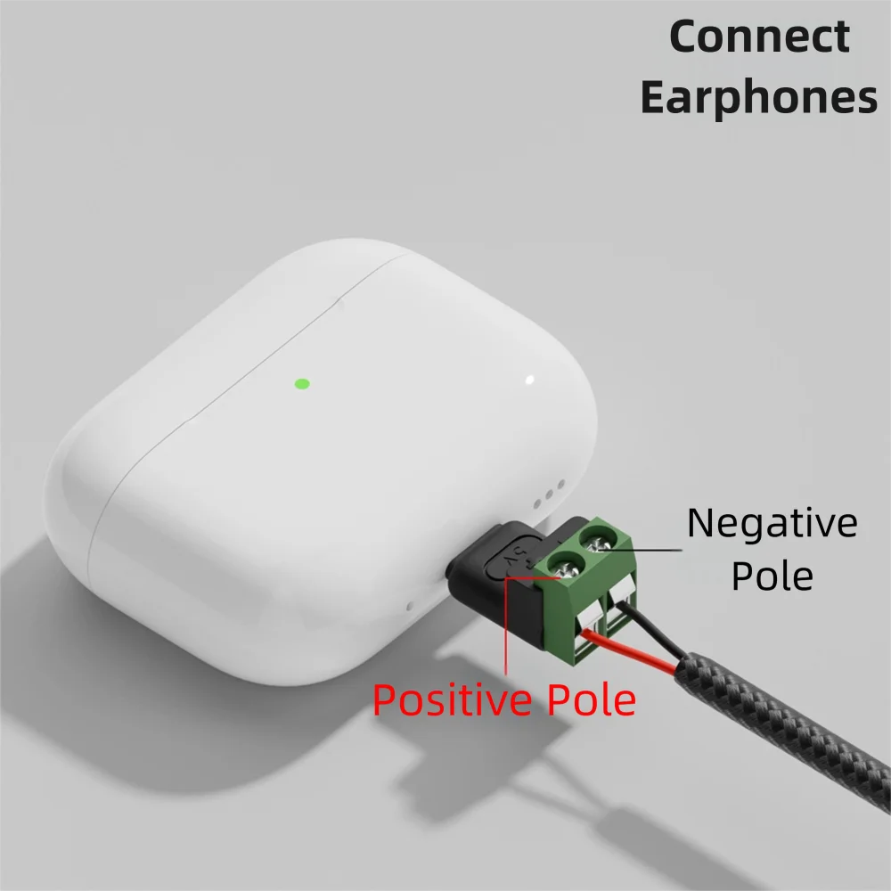USB-C to 2-Pin Screw Terminal Adapter | 5V 3A Solderless Plug USB Terminal Adapter Axl