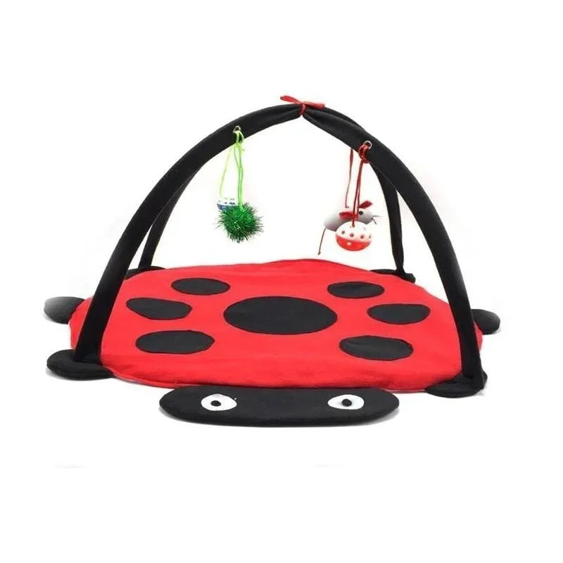 Cat Play Tent Bed with 4 Hanging Toys – Indoor Kitten Rest House Cat Tent Play Bed Axl