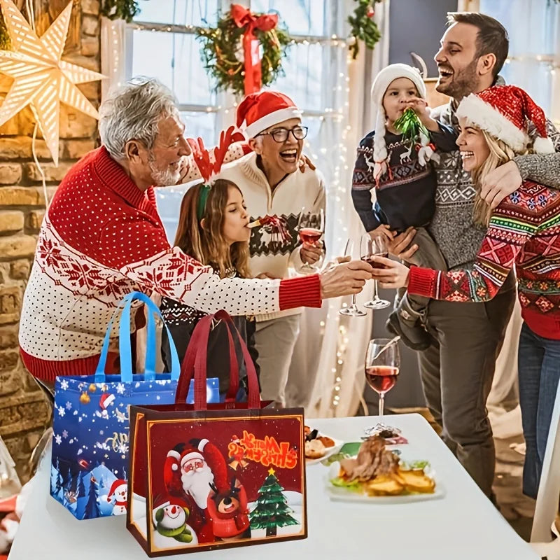 Large Reusable Christmas Gift Bags – Santa, Tree & Snowman Christmas Gift Bags Axl