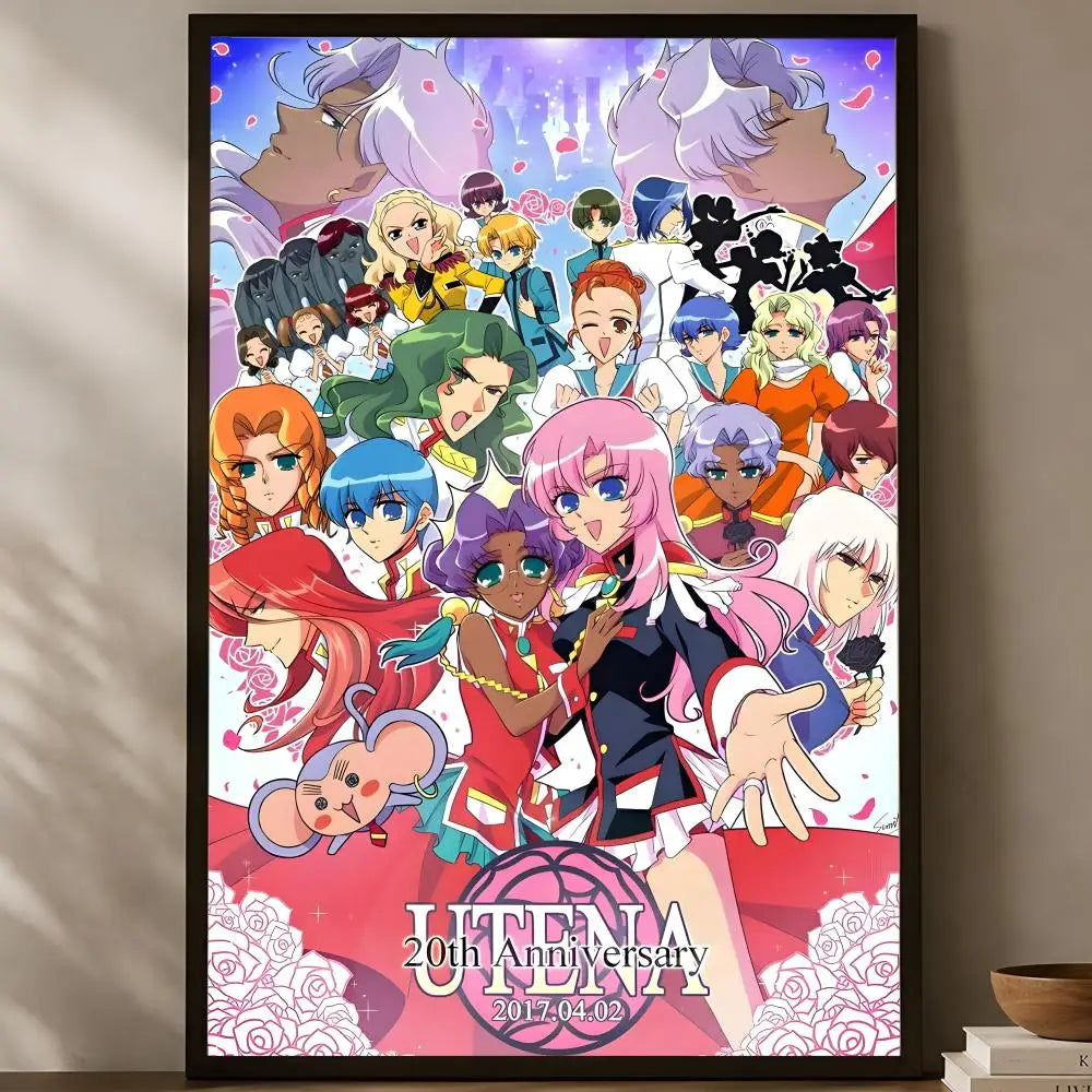 Revolutionary Girl Utena Anime Poster – Self-Stick HD Wall Art Anime Wall Poster Axl White01 15X20cmNoframe