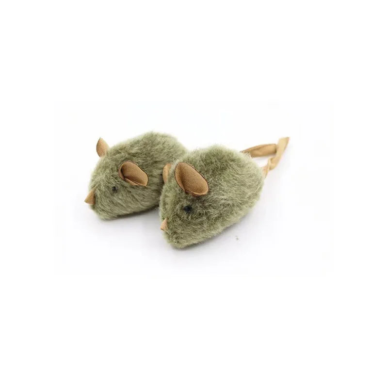Interactive Chirping Plush Mouse Cat Toy – Bite-Resistant Kitten Interactive Cat Toy Axl 2pcs