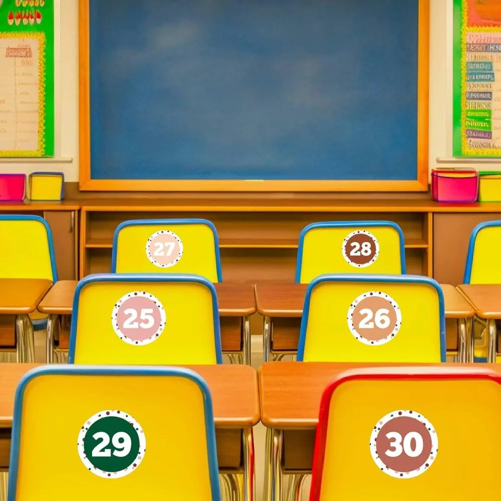 36 Classroom Number Spot Stickers – 4" Vinyl Floor Dots for Kids Classroom Spot Stickers Axl