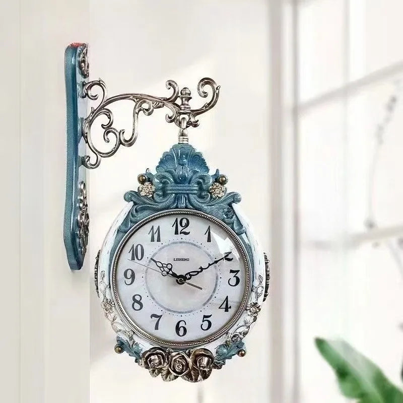 Double-Sided Silent Wall Clock – Large Minimalist Luxury Decor Decorative Wall Clock Axl