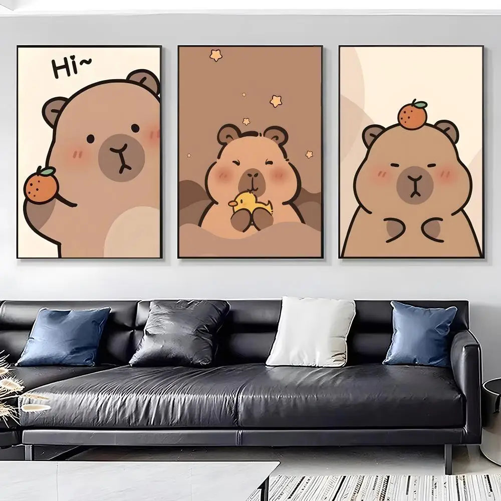 Capybara Cute Animal Poster – Modern Wall Art Sticker Decor Wall Art Poster Axl