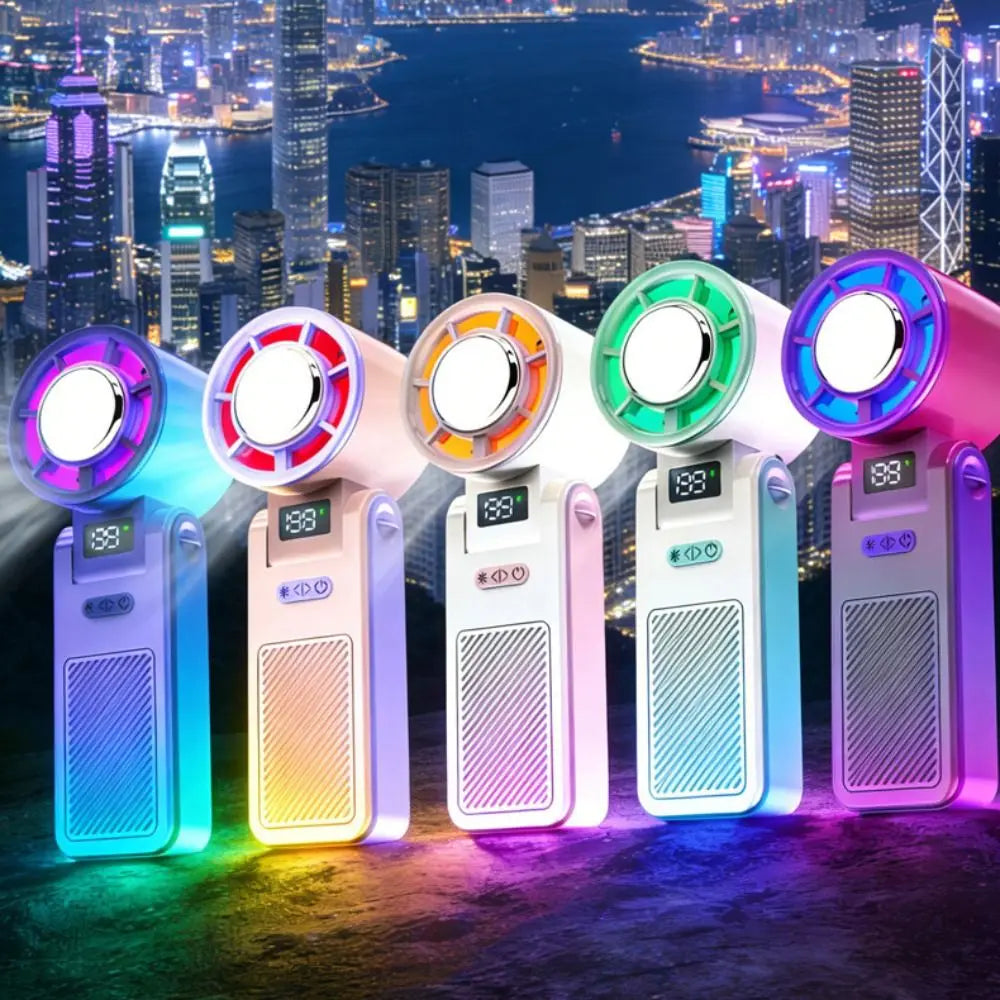 Portable Handheld Mini Fan – 199 Speeds, LED Display, 3600mAh Handheld Mini Fan Axl