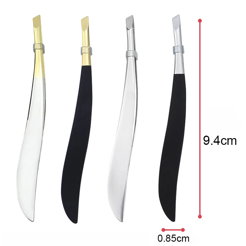 Slant Tip Stainless Steel Tweezers – Eyebrow & Lash Tool Eyebrow Tweezers Axl