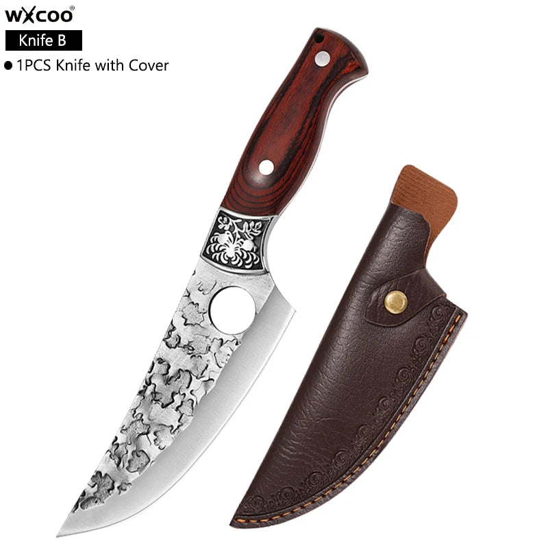 WXCOO Forged Boning Knife – Stainless Steel Butcher Knife Boning Knife Axl Knife B