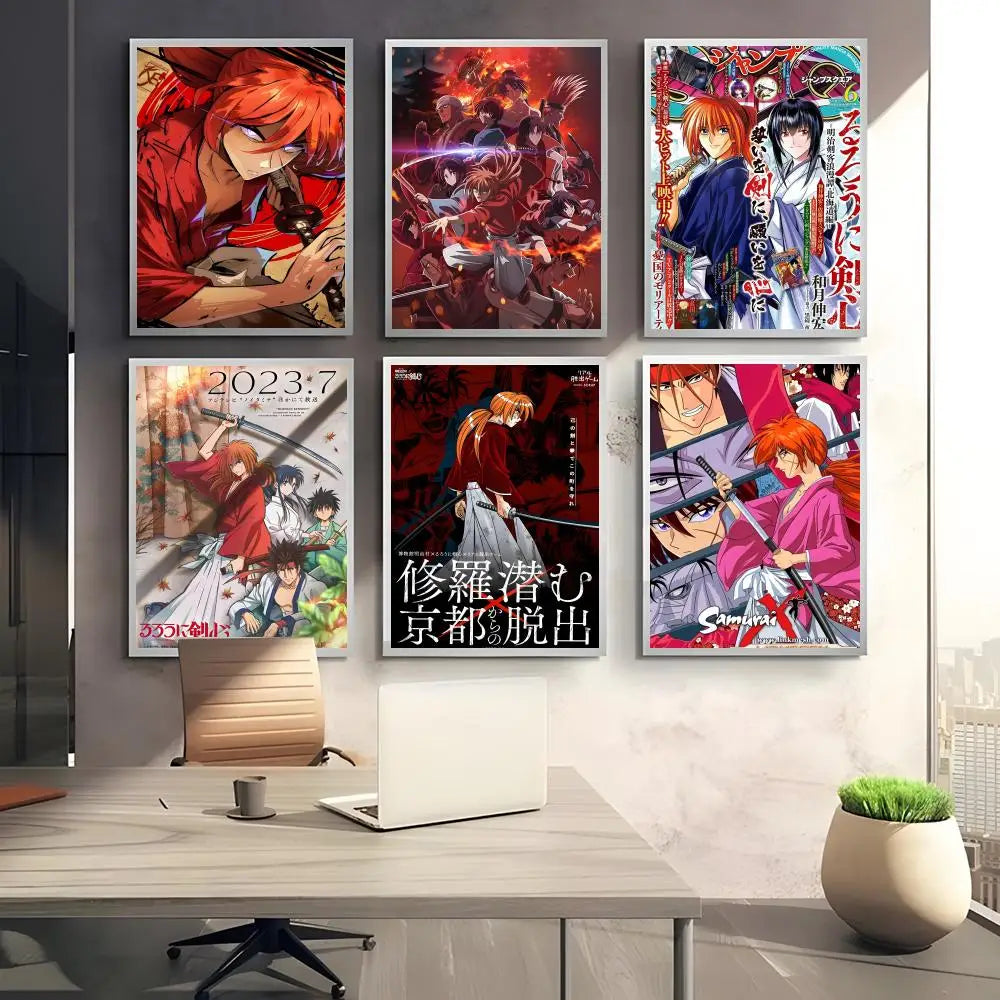 Rurouni Kenshin Anime Poster Self-Adhesive Wall Art Sticker Anime Wall Sticker Axl