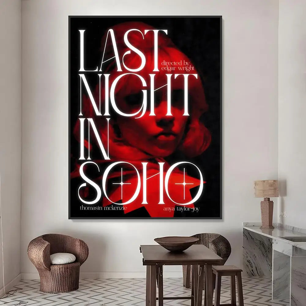 Last Night in Soho Movie Poster Waterproof PVC Stickers Movie Poster Sticker Axl White15 30X40cmNoframe