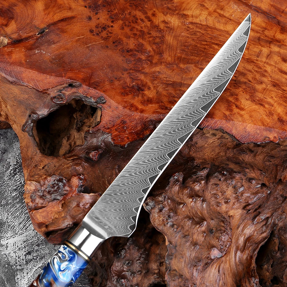 XITUO 6-Inch Damascus VG10 Boning & Fillet Knife | Resin Handle Boning Knife Axl