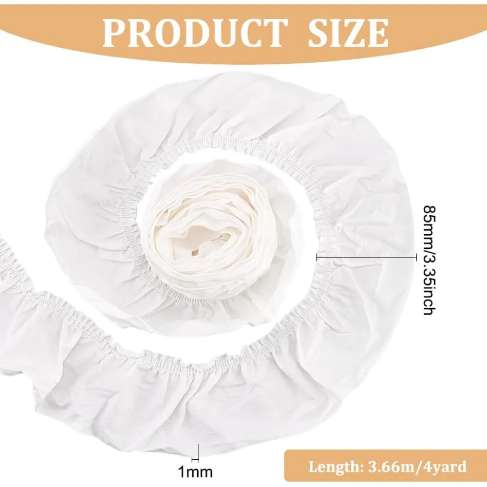 4 Yards Pleated Ruffle Ribbon Trim 85mm Off-White Wave Edge Craft Ribbon Trim Axl