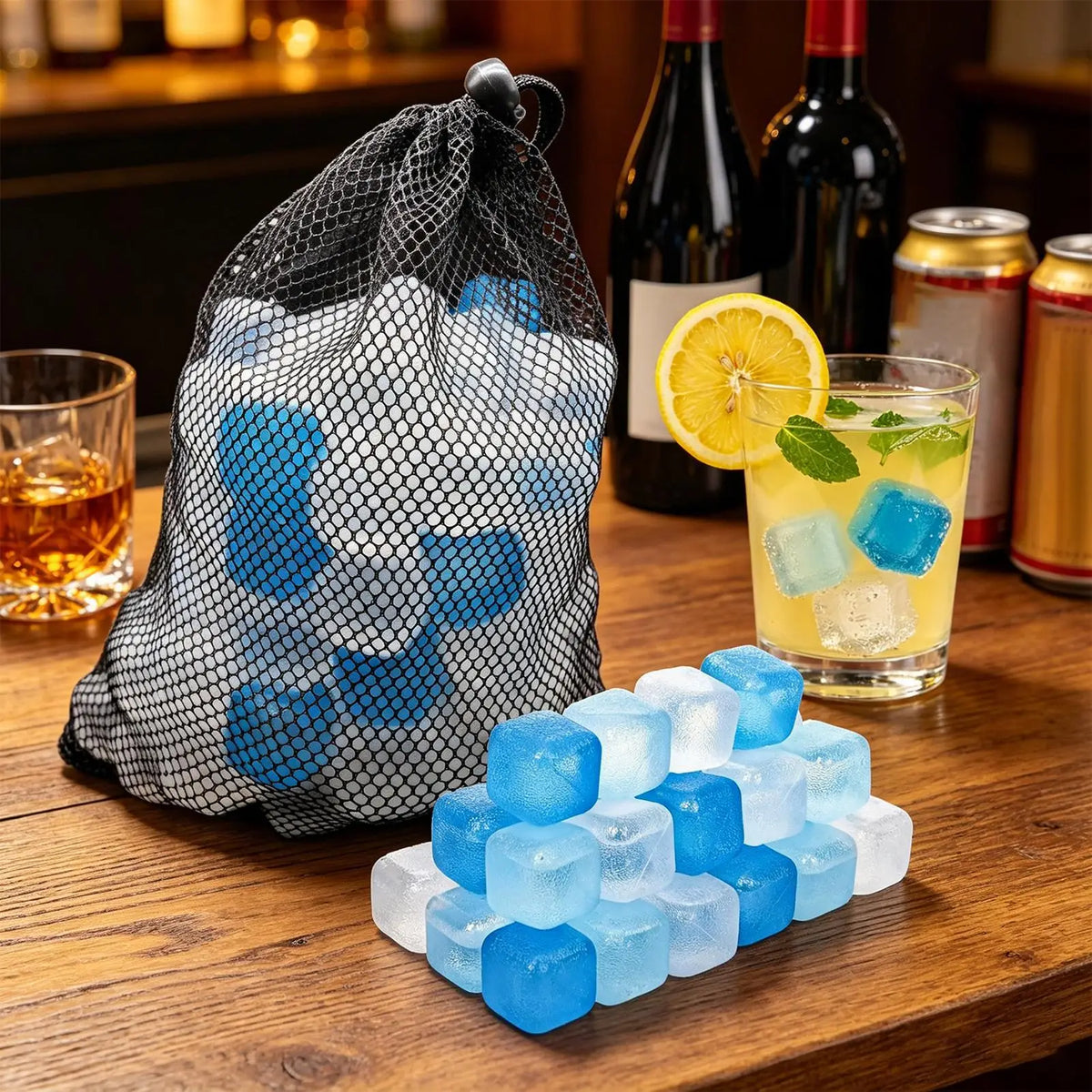 100 Reusable Ice Cubes – Slow-Melt PE Cooling Blocks Set Reusable Ice Cubes Axl