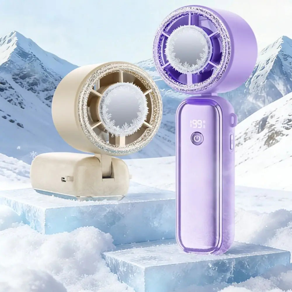 USB Rechargeable Mini Handheld Fan – 199 Speeds & Display Handheld Fan Axl