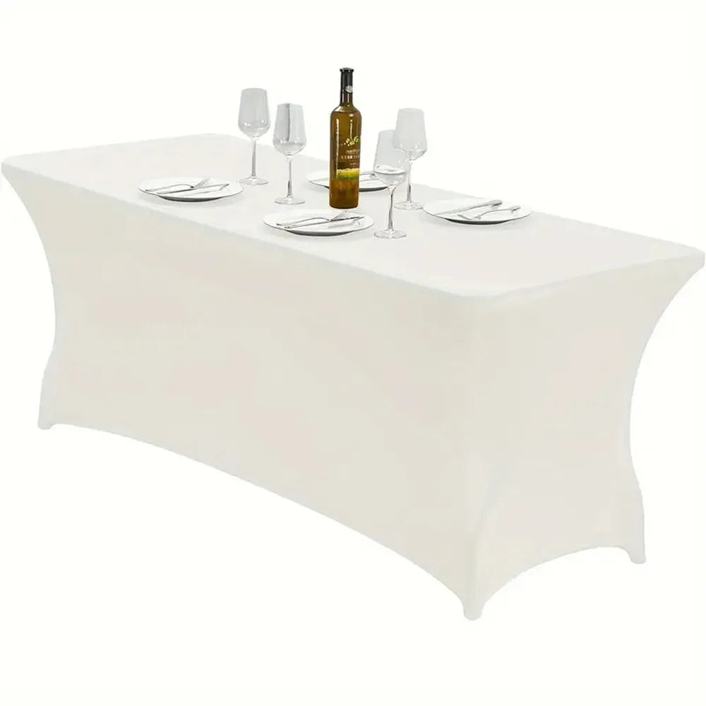 Black Stretch Tablecloth 4FT/6FT – Elastic Rectangular Table Cover Stretch Tablecloth Axl
