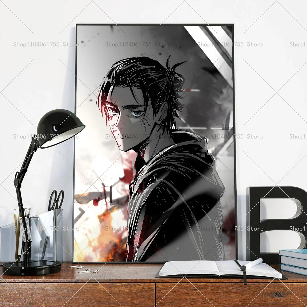 Attack on Titan Eren Yeager Anime Poster – Waterproof Wall Sticker Anime Wall Poster Axl z4 40x60cm No Frame