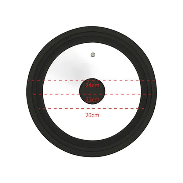 Universal Tempered Glass Lid for Pots, Pans & Skillets 16–32cm Universal Cookware Lid Axl Black 20-22-24