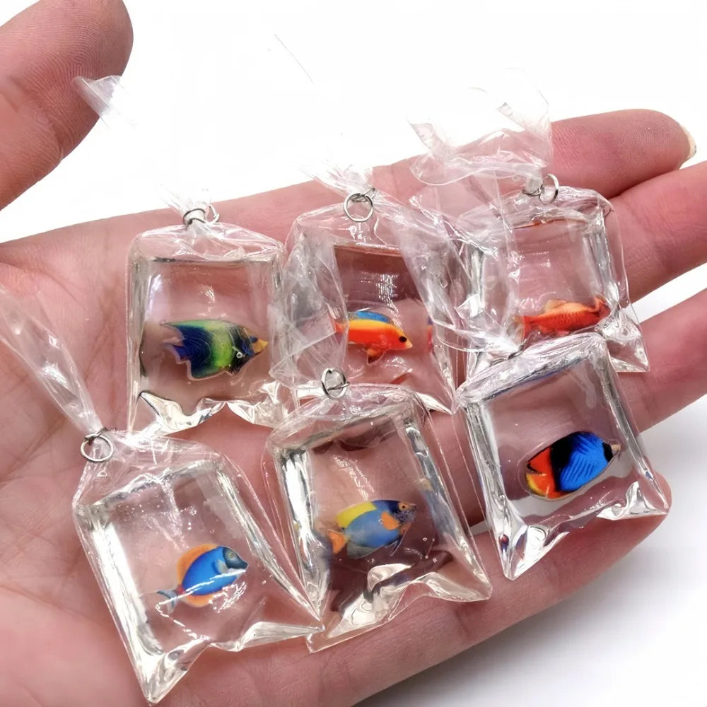 5pcs Resin Goldfish Water Bag Pendants | DIY Keychain Charms Resin Jewelry Charms Axl
