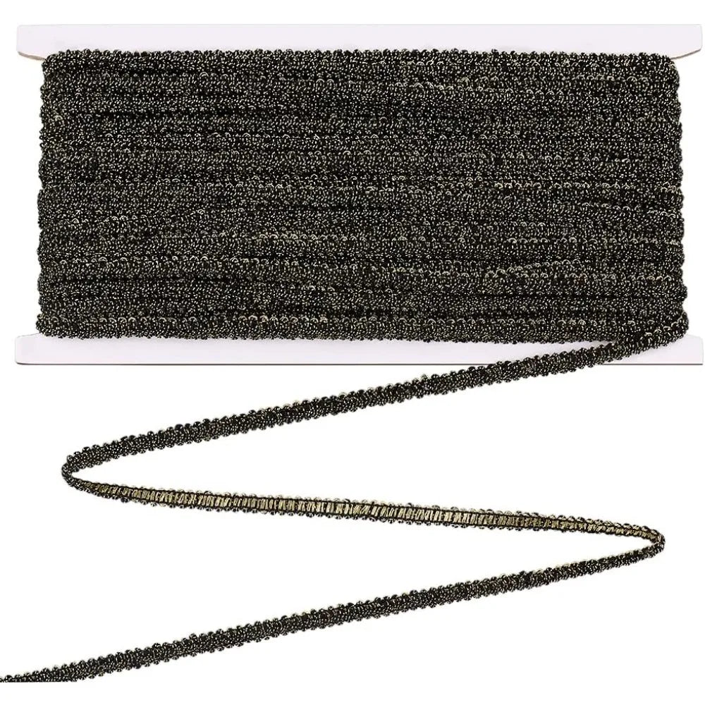 Black Centipede Ribbon 25M | 7.5mm Polyester Trim for Sewing Decorative Trim Ribbon Axl AECH04-18245