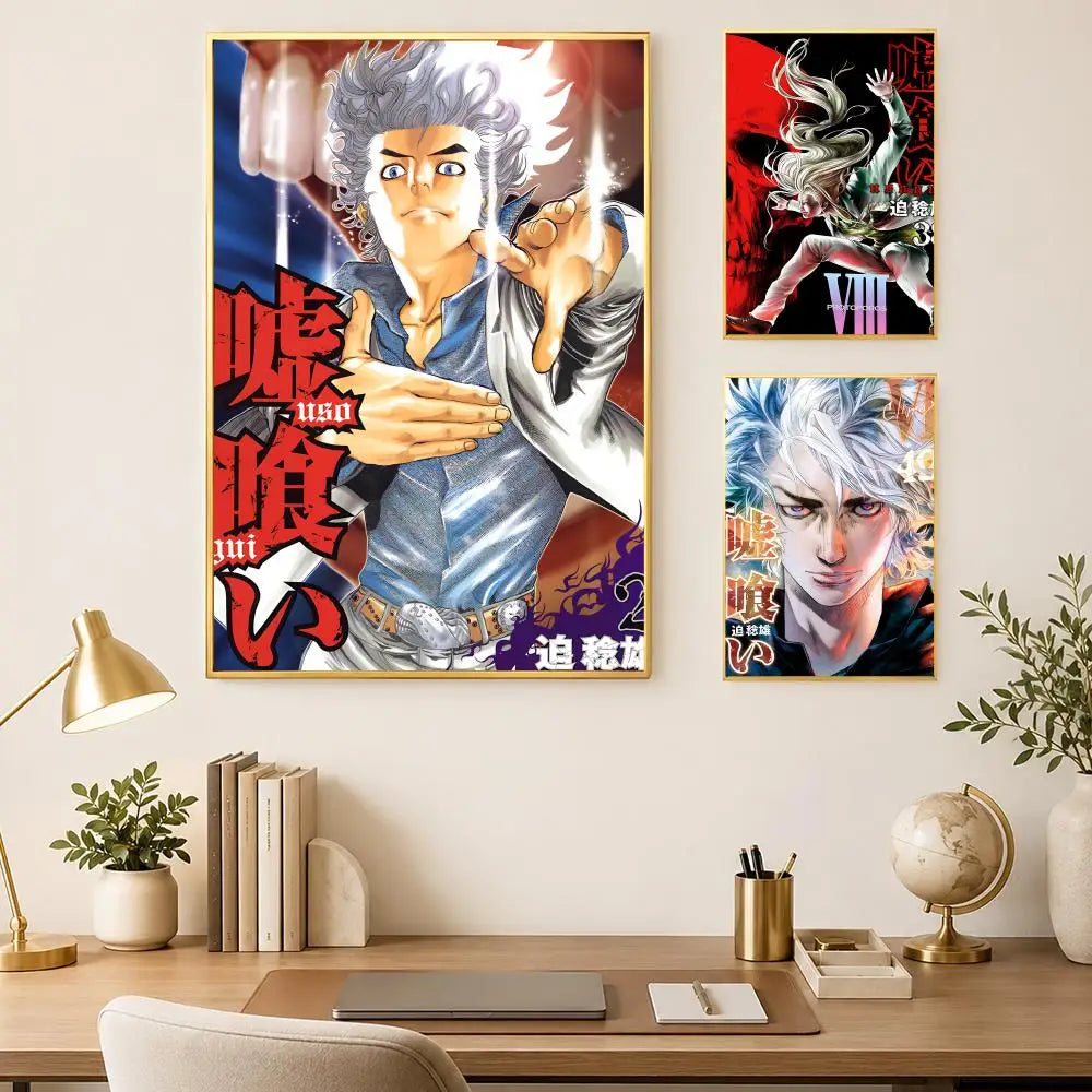 Usogui Manga Wall Poster – Self-Stick HD Waterproof Art Wall Art Poster Axl