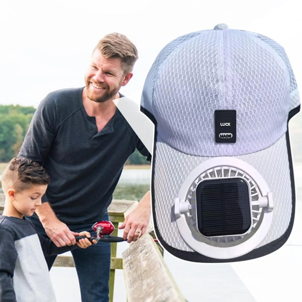 Solar Fan Cap – UV Protection Breathable Mesh Hat, USB & Solar Solar Fan Cap Axl