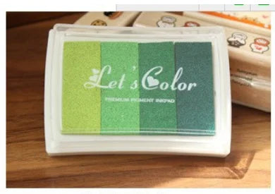 Gradient Oil-Based Ink Pad for Rubber Stamps, Paper & Wood Craft Stamp Ink Pad Axl green