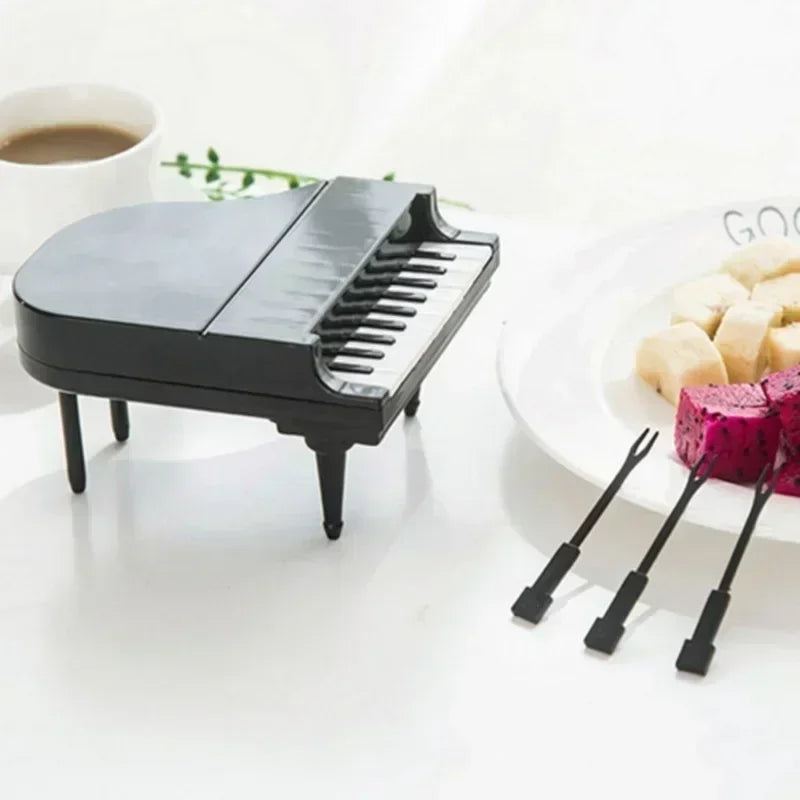 10-Piece Piano Shape Fruit Forks – Dessert & Cake Picks Novelty Dessert Forks Axl