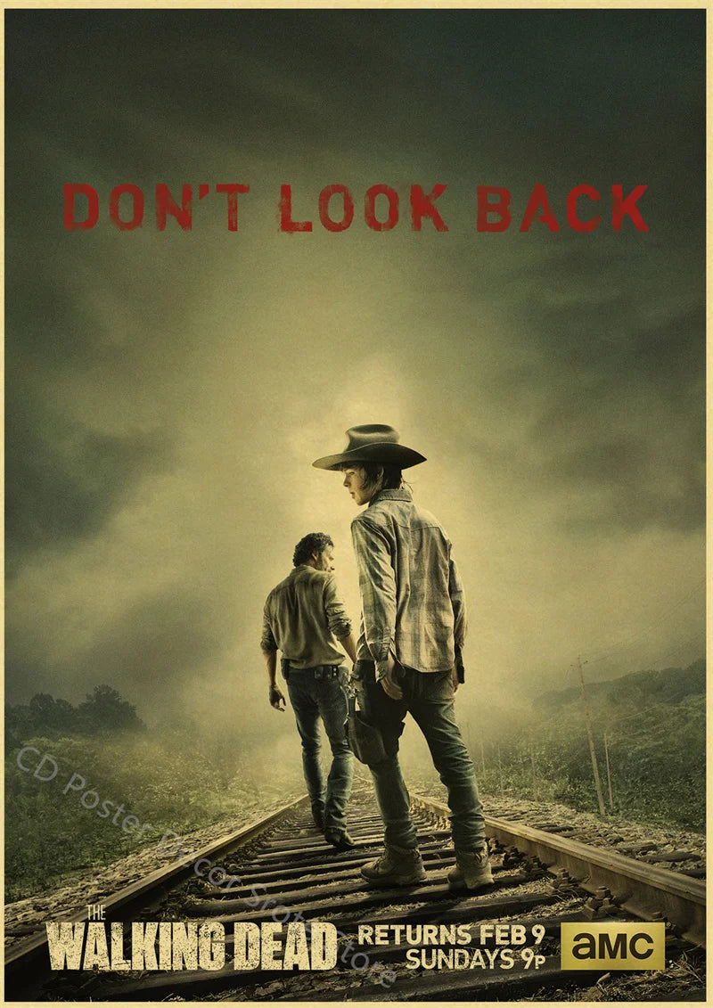 Walking Dead Retro Vintage Poster | Wall Art Print A3/A4 Wall Art Poster Axl 22 A4