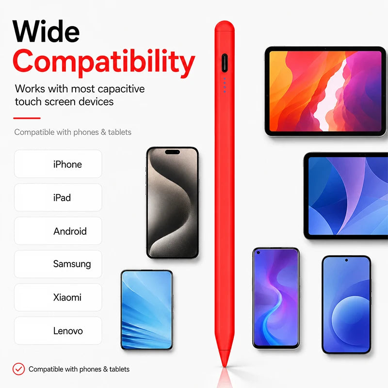 Universal Capacitive Stylus Pen – 18H Battery, Magnetic USB-C Capacitive Stylus Pen Axl
