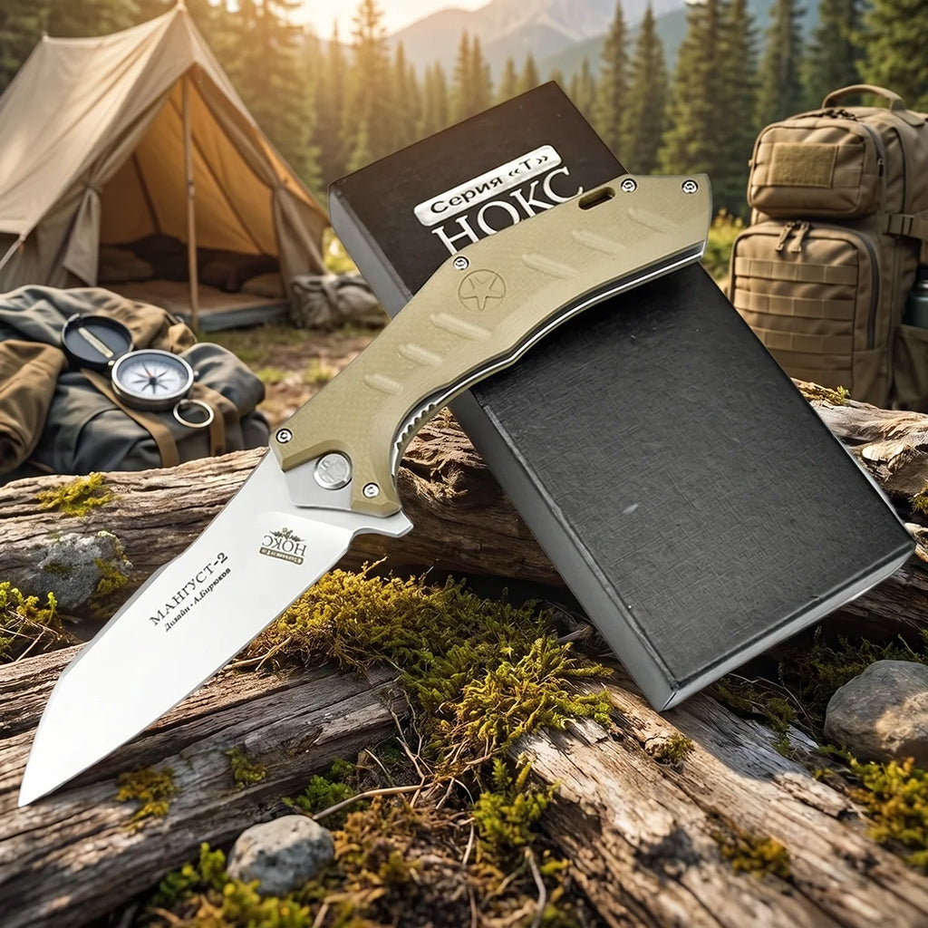 G10 Pocket Folding Knife – Carbon Steel Outdoor Camping Knife Folding Camping Knife Axl