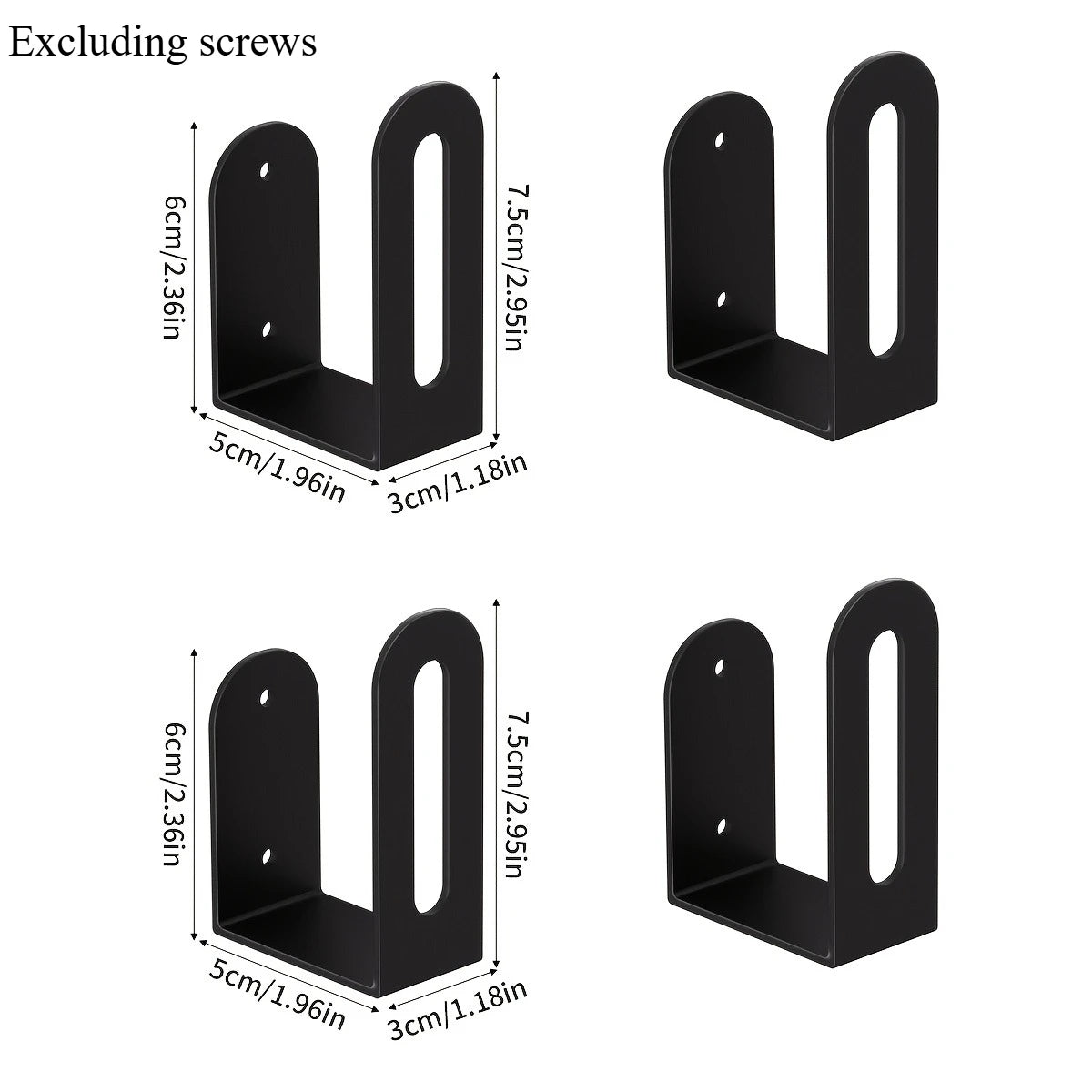 Wall Storage Rack for TV Box, Router & Kitchen Organizer Set Wall Storage Rack Axl Black-4pcs